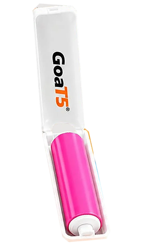 GoaT5 mini lint roller with flip-open cover